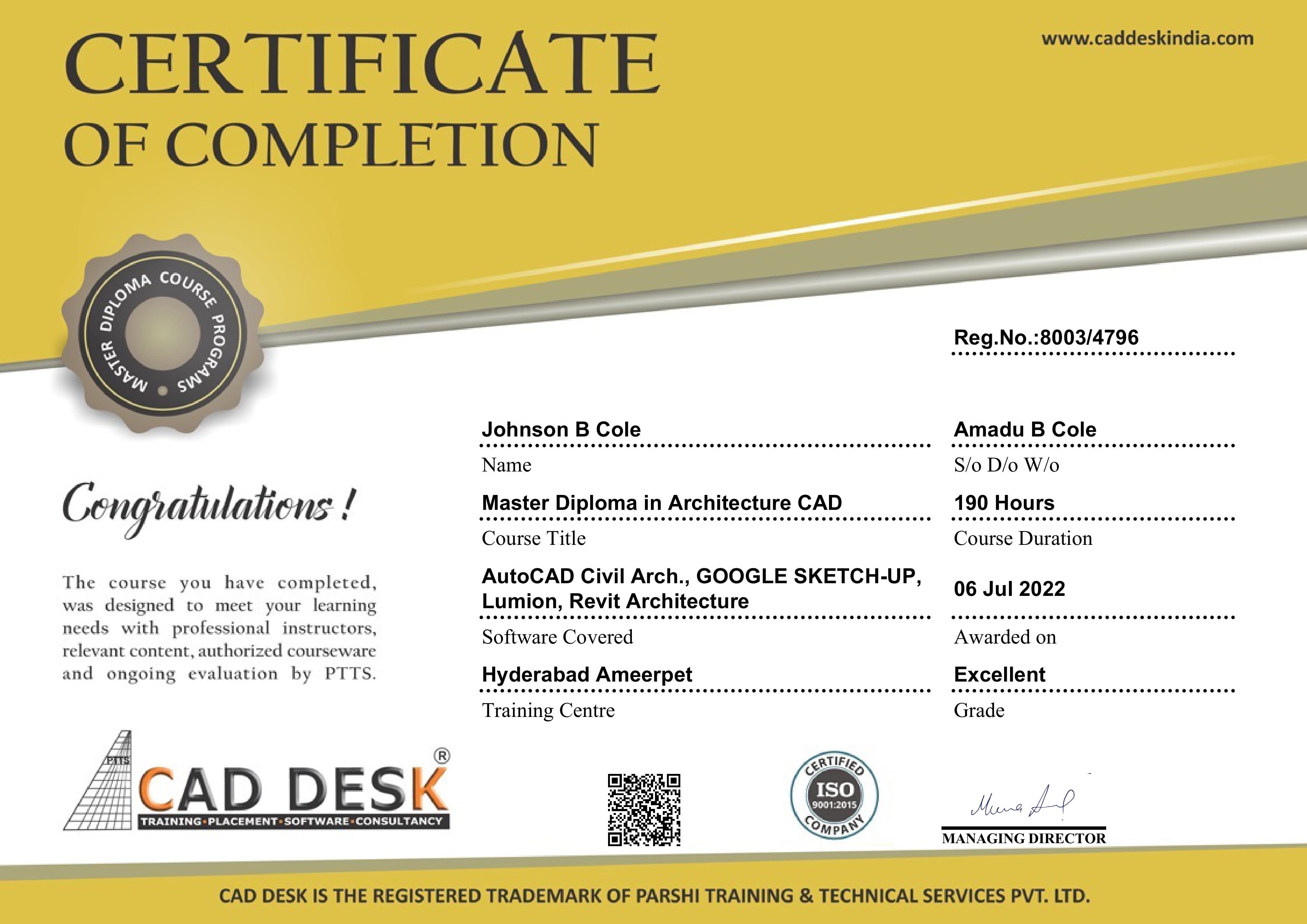 Master Diploma in Architecture CAD
